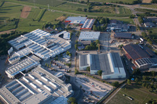 Oblique view of Industrial and commercial area of Fischer Edelstahlrohre GmbH in Achern in the state Baden-Wurttemberg, Germany