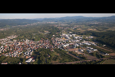 Town View of the streets and houses of the residential areas in Renchen in the state Baden-Wurttemberg, Germany