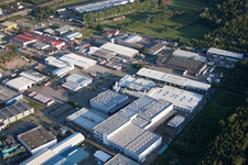 Oblique view of Industrial area in Appenweier in the state Baden-Wuerttemberg, Germany