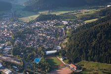 Bird's eye view of Haslach im Kinzigtal in the state Baden-Wuerttemberg, Germany