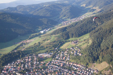 Drone image of Haslach im Kinzigtal in the state Baden-Wuerttemberg, Germany