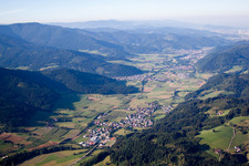 Town View of the streets and houses of the residential areas in Elzach in a valley of the black forest in the state Baden-Wurttemberg