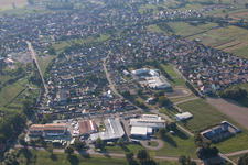 Aerial view of Rhinau in the state Bas-Rhin, France