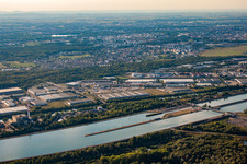 Aerial photograpy of Port of Strasbourg in the district Port du Rhin Sud in Straßburg in the state Bas-Rhin, France