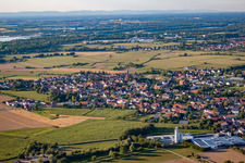 From the south in the district Rheinbischofsheim in Rheinau in the state Baden-Wuerttemberg, Germany