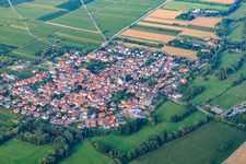 Aerial view of Village view from the southwest in Venningen in the state Rhineland-Palatinate, Germany