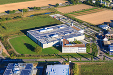 Oblique view of DBK David + Baader GmbH in Rülzheim in the state Rhineland-Palatinate, Germany