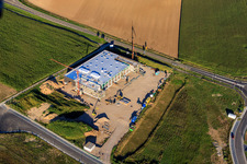 Aerial view of New building for TRANSAC International Speditionsgesellschaft mbH in Rülzheim in the state Rhineland-Palatinate, Germany