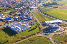 DBK David + Baader GmbH in Rülzheim in the state Rhineland-Palatinate, Germany from the plane