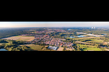 Panorama from the south in the district Sondernheim in Germersheim in the state Rhineland-Palatinate, Germany