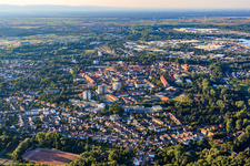Aerial view of City view from the south in Germersheim in the state Rhineland-Palatinate, Germany