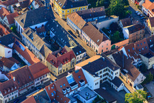 Aerial view of Main Street x Market Street in Germersheim in the state Rhineland-Palatinate, Germany