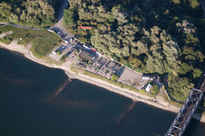 Tropic Beach Island restaurant at the railway bridge in the district Rheinsheim in Philippsburg in the state Baden-Wuerttemberg, Germany