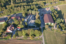 Aerial photograpy of Brecht Horse Boarding in the district Huttenheim in Philippsburg in the state Baden-Wuerttemberg, Germany