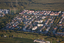 Drone image of District Eggenstein in Eggenstein-Leopoldshafen in the state Baden-Wuerttemberg, Germany