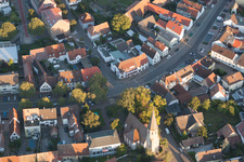 Aerial photograpy of To the Lion in the district Eggenstein in Eggenstein-Leopoldshafen in the state Baden-Wuerttemberg, Germany