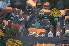 To the Lion in the district Eggenstein in Eggenstein-Leopoldshafen in the state Baden-Wuerttemberg, Germany from above
