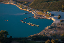 Site and tailings area of the gravel and rhine gold mining on old rhine in Neupotz in the state Rhineland-Palatinate