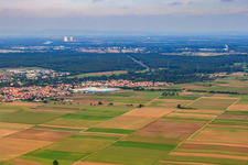 City view from the southwest in Bellheim in the state Rhineland-Palatinate, Germany