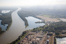 Aerial photograpy of Rohm & Haas Industry on the Rhine in Lauterbourg in the state Bas-Rhin, France