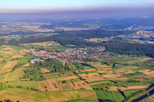 View of the town from the west in the district Stupferich in Karlsruhe in the state Baden-Wuerttemberg, Germany