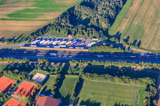 Birkenwäldle rest area on the A8 in the district Hohenwettersbach in Karlsruhe in the state Baden-Wuerttemberg, Germany