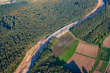 Mutschelbach, A8 construction site in the district Nöttingen in Remchingen in the state Baden-Wuerttemberg, Germany seen from above