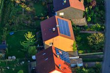 At Rothsberg in Ispringen in the state Baden-Wuerttemberg, Germany seen from a drone