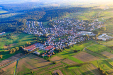 View of the town from the north in the district Stupferich in Karlsruhe in the state Baden-Wuerttemberg, Germany