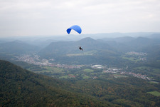 Annweiler am Trifels in the state Rhineland-Palatinate, Germany viewn from the air