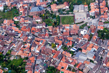 Aerial view of Old Town area and city center in Sankt Martin in the state Rhineland-Palatinate, Germany