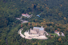 Hambach Castle in the district Diedesfeld in Neustadt an der Weinstraße in the state Rhineland-Palatinate, Germany viewn from the air