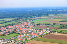 Aerial photograpy of Village view from the southwest in Gommersheim in the state Rhineland-Palatinate, Germany