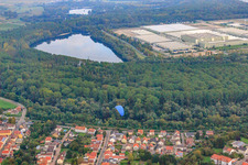 Aerial view of Kolpingstr in Lingenfeld in the state Rhineland-Palatinate, Germany