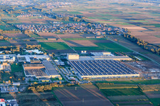 Aerial photograpy of Mercedes-Benz Logistics Center and PROWELL Progroup Board GmbH in the Interpark in Offenbach an der Queich in the state Rhineland-Palatinate, Germany