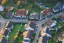 Aerial view of Südring x Pfarrer-Löser-Straße in Rülzheim in the state Rhineland-Palatinate, Germany