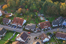Oblique view of Südring x Pfarrer-Löser-Straße in Rülzheim in the state Rhineland-Palatinate, Germany