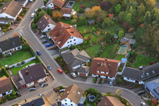 Bird's eye view of Südring x Pfarrer-Löser-Straße in Rülzheim in the state Rhineland-Palatinate, Germany