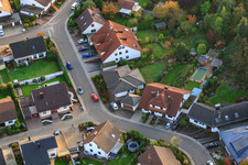 Drone recording of Südring x Pfarrer-Löser-Straße in Rülzheim in the state Rhineland-Palatinate, Germany