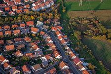 Aerial view of Robert-Seither-Straße in Rülzheim in the state Rhineland-Palatinate, Germany