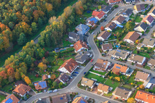 Südring x Pfarrer-Löser-Straße in Rülzheim in the state Rhineland-Palatinate, Germany seen from a drone