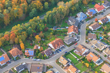 Aerial view of Südring x Pfarrer-Löser-Straße in Rülzheim in the state Rhineland-Palatinate, Germany