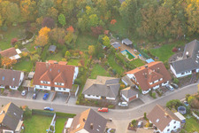 Oblique view of Südring x Pfarrer-Löser-Straße in Rülzheim in the state Rhineland-Palatinate, Germany