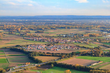 Village view from the northwest in Leimersheim in the state Rhineland-Palatinate, Germany