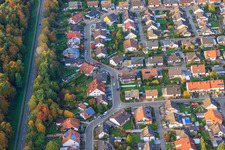 Drone recording of Südring x Pfarrer-Löser-Straße in Rülzheim in the state Rhineland-Palatinate, Germany