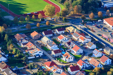 Aerial view of On the Kastanienallee in Rülzheim in the state Rhineland-Palatinate, Germany