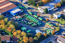 Aerial view of PreZero Service Süd GmbH, Sita Bormann GmbH and Recycling Center Rülzheim in Rülzheim in the state Rhineland-Palatinate, Germany