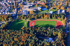 Stadium of SV Rülzheim 1920 eV in Rülzheim in the state Rhineland-Palatinate, Germany