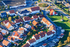 Helmut-Braun-Ring and August-Franck-Straße in Rülzheim in the state Rhineland-Palatinate, Germany out of the air