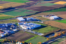 Drone recording of DBK David + Baader GmbH in Rülzheim in the state Rhineland-Palatinate, Germany